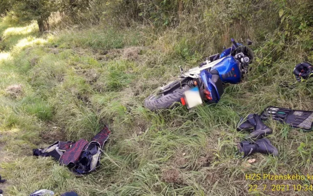 Nehoda motorkáře na Sušicku