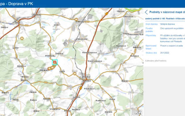 Názorová mapa Plzeňského kraje se plní podněty od veřejnosti, jak zlepšit dopravu na konkrétních místech
