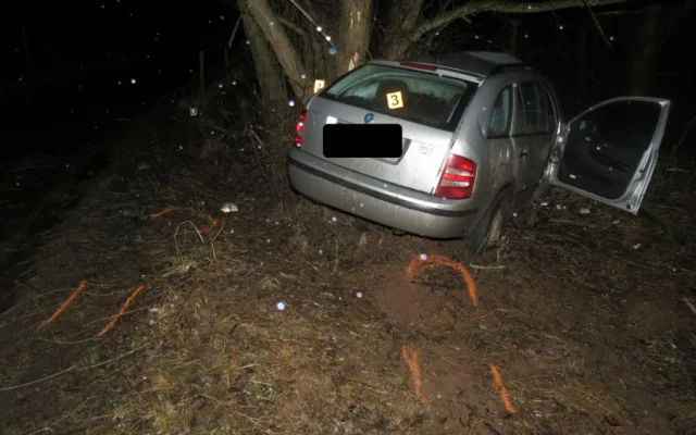 Řidič narazil do stromu a z místa nehody utekl