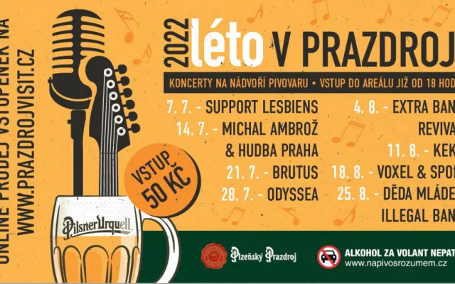 Léto v Prazdroji zve na koncerty osmi kapel a skvělou zábavu