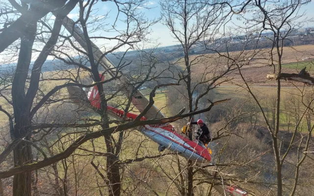 VIDEO: Kluzák na letiště nedoletěl a skončil ve větvích stromů, podle odborníků chyboval pilot