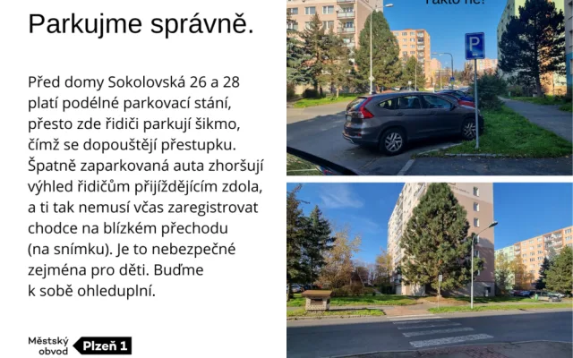 Radnice chce naučit řidiče správně parkovat, připravili pro ně informační kampaň
