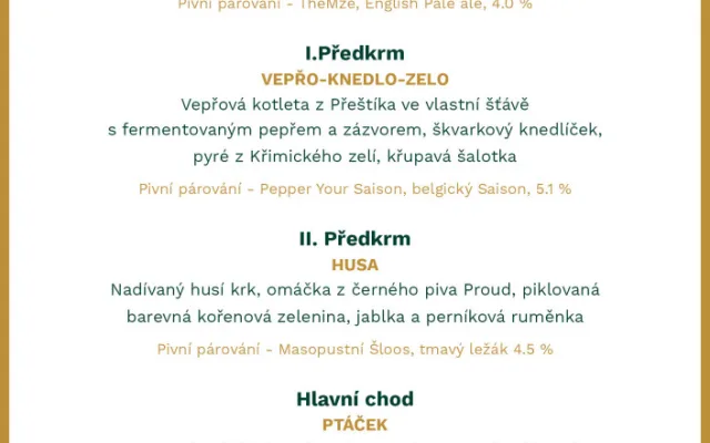 Plzeňský Prazdroj zve na pětichodové menu sestavené dvojicí špičkových šéfkuchařů nebo na pivovarský brunch
