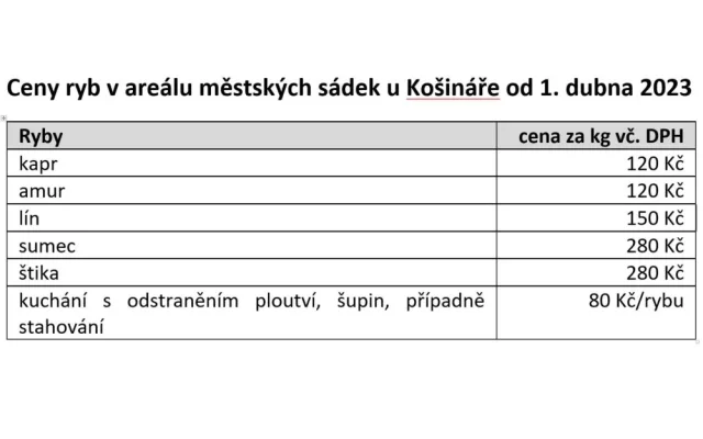 Městské sádky nabídnou velikonoční prodej ryb, podle tradic se právě ryba servírovala jako postní jídlo