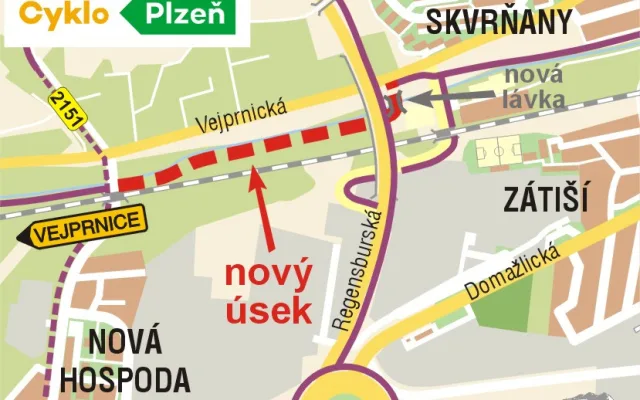 Radnice začíná stavět poslední úsek cyklostezky podél Vejprnického potoka, hotovo bude na začátku prázdnin