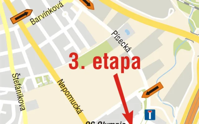 Příjezd do obchodního centra Olympia zkomplikuje rekonstrukce Písecké ulice, práce začnou zítra