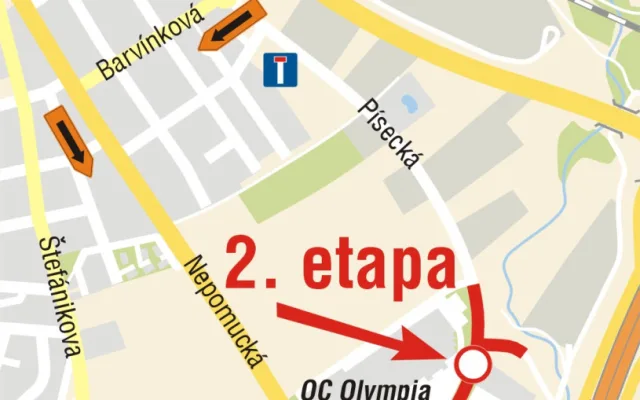 Příjezd do obchodního centra Olympia zkomplikuje rekonstrukce Písecké ulice, práce začnou zítra