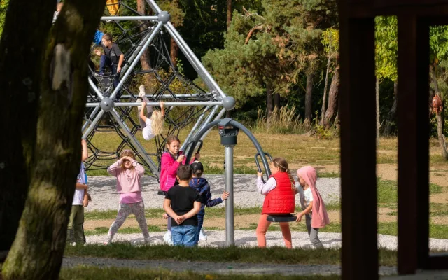 Špitálský les zas o něco prokoukl. Dostal nové cesty, lavičky  a vybavení dětského hřiště za 2,6 milionu