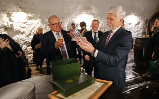 Prezident při zahájení návštěvy zamířil do pivovaru, foto: KPR