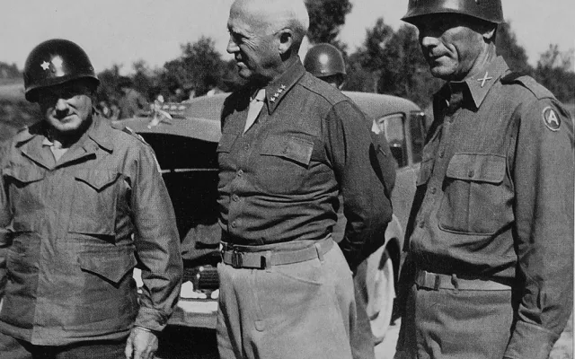 Přátelé George Patton a Ernest Harmon na dovolené v Borku u Tachova
