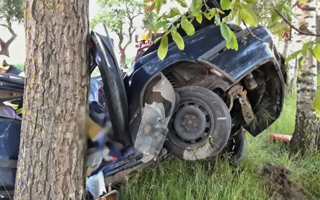 Řidička nepřežila náraz do stromu, hasiči vyprostili z vraku její bezvládné tělo