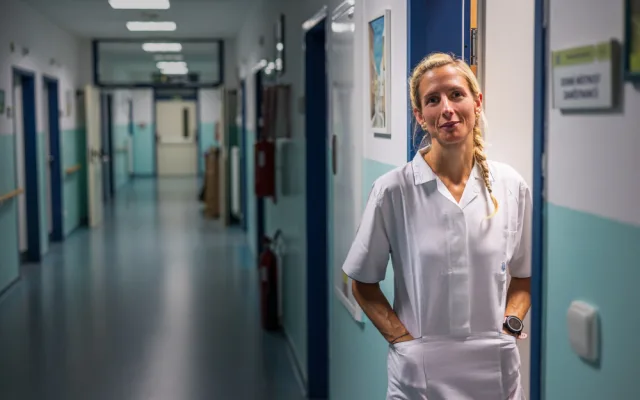 Ivana Babková při noční směně v Klatovské nemocnici