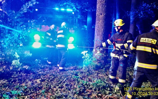 Řidič skočil s elektromobilem do rybníku. Auto dokázalo uplavat 100 metrů, téměř až ke druhému břehu