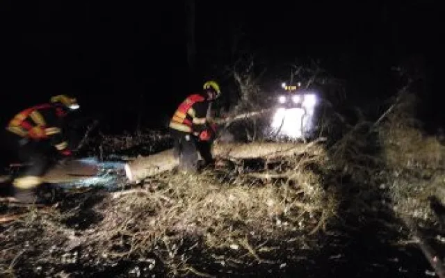 Hasiče na západě Čech potrápil silný vítr, vyjížděli k desítkám událostí