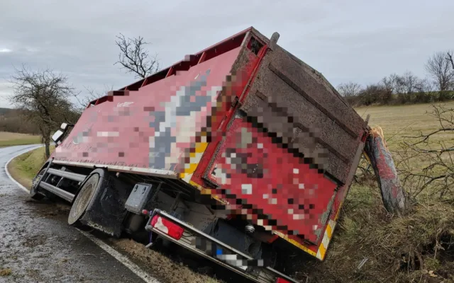Několik kusů skotu zahynulo při nehodě nákladního automobilu. Jeho řidič za jízdy zkolaboval
