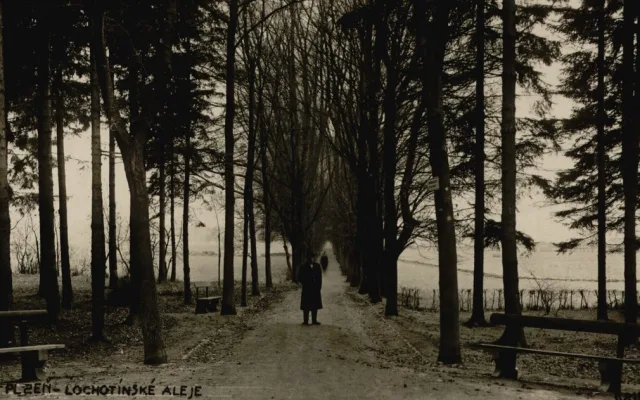 Kilometrovka na historické fotografii z roku 1920. Zdroj: Správa veřejného statku města Plzně