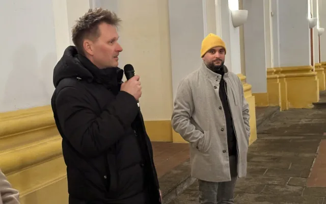 Jan Kadlec během vernisáže