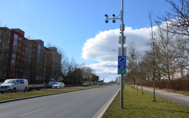 Úsekové měření Studentská_bod A_směr Globus