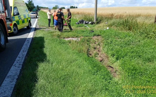 Nehoda motorkáře