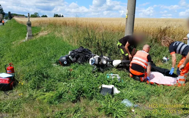 Nehoda motorkáře