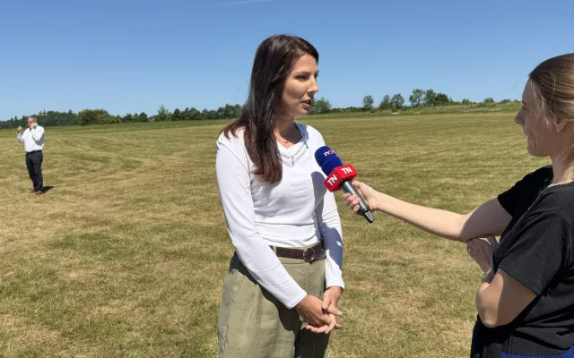 Anna Růžičková při rozhovoru pro televizi