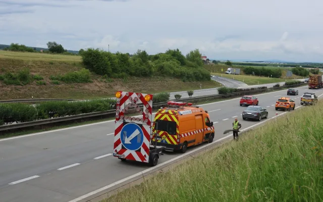 Dramatická záchranná akce na dálnici D5. Zraněného daňka lovili mezi svodidly