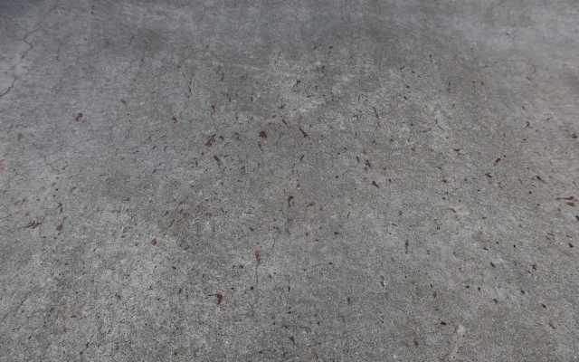 Krvavé stopy ježčích paciček na dně skate bowlu