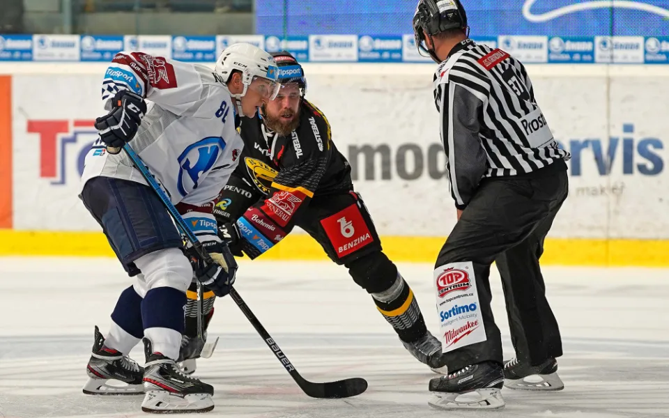 Hokejisté Plzně porazili Litvínov 2:0, skórovali Mertl a Gulaš.