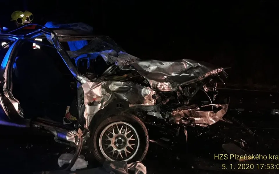 nehoda se stala ve směru od obce Vejprnice směrem na obec Tlučná