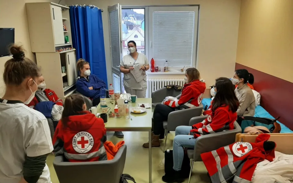 Tým oblastního spolku ČČK při nasazení v Karlovarském kraji