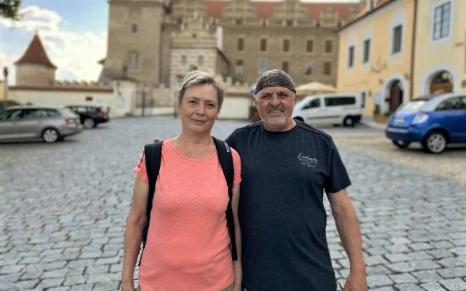 Marie Lindauerová s manželem na výletě