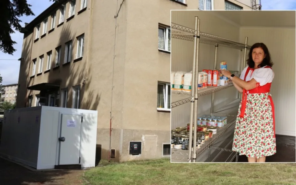 Charita zprovoznila nový kontejner pro skladování a výdej potravinové pomoci