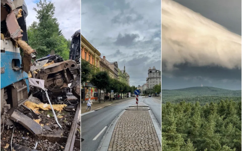 SRPEN 2021: Srážka vlaků, uzavírka Americké i nevšední nebeský úkaz