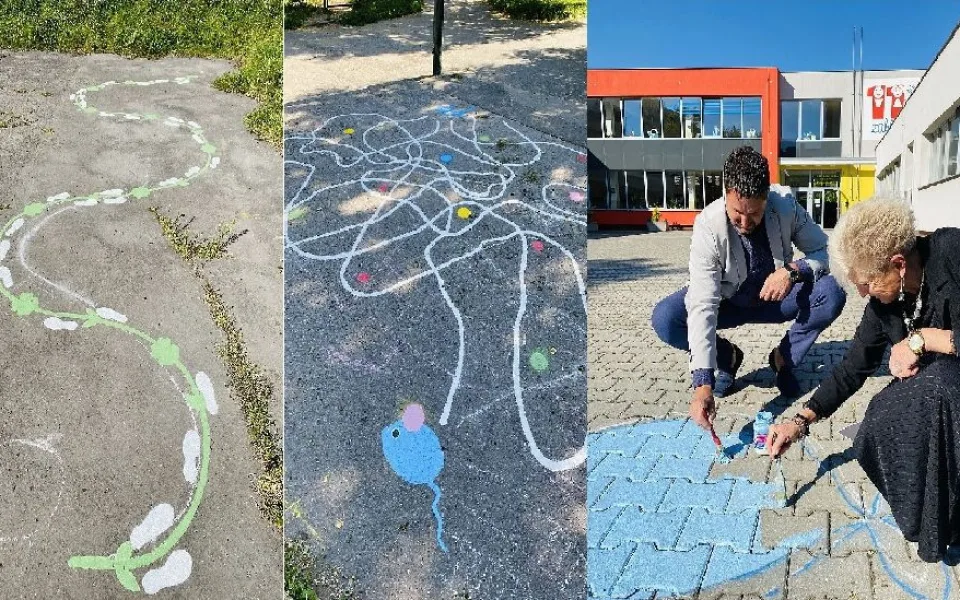 Originální skákací panáky si navrhly děti, teď se překreslují na chodníky a další prostranství