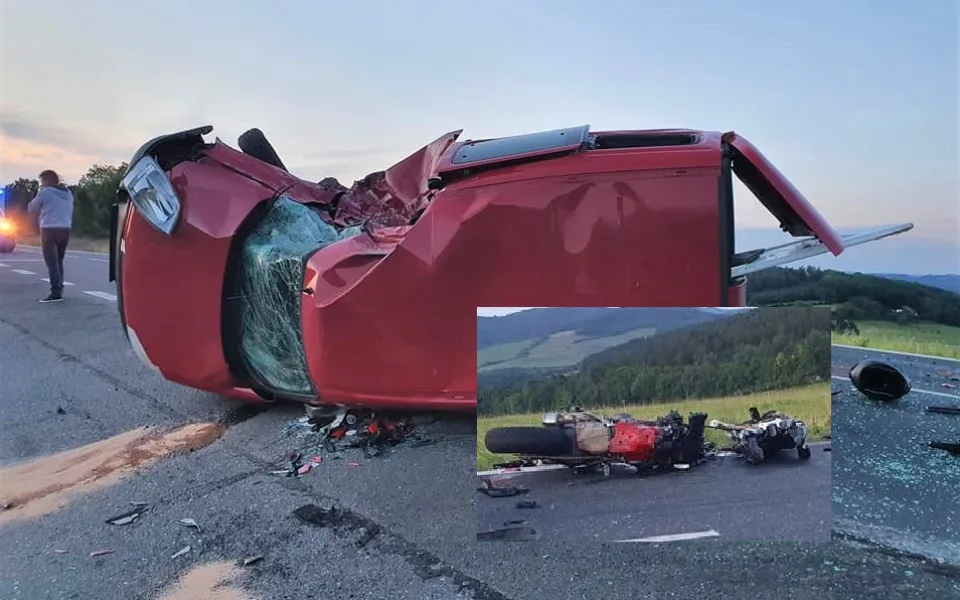 Motorkář zahynul po střetu s dodávkou, její řidič jedoucí v protisměru mu při odbočování vlevo nedal přednost