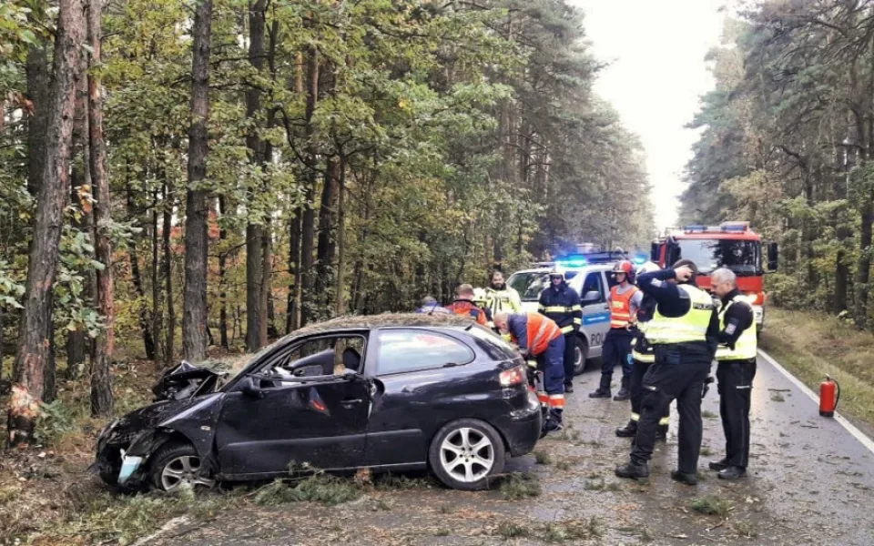 Mladý řidič se vážně zranil po nárazu do stromu v tomto automobilu