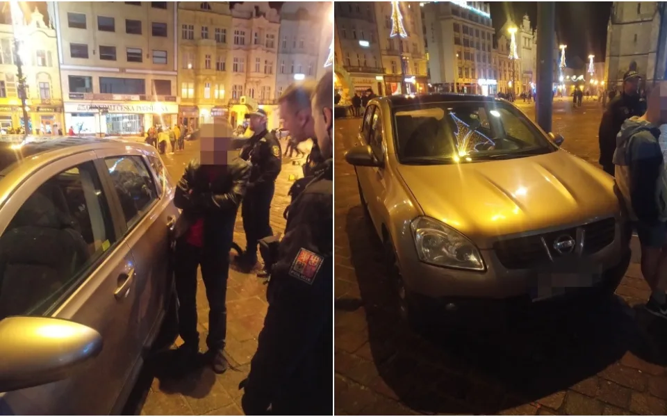 Silně opilý cizinec ohrozil na Silvestra desítky lidí, po náměstí se projížděl v autě