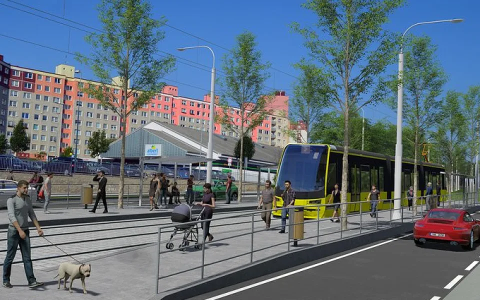 Vizualizace zastávky Brněnská v ulici Na Chmelnicích, vizualizace: SVSMP