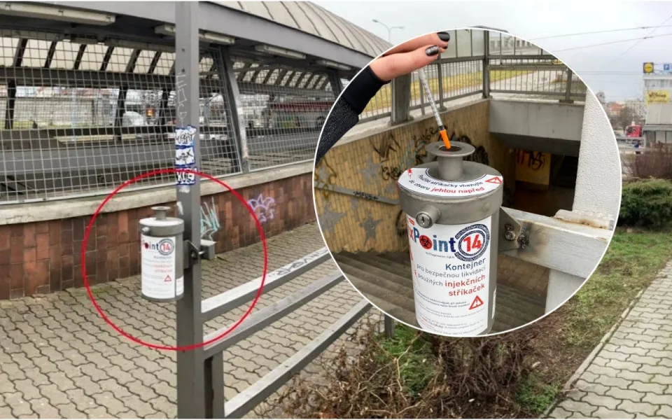Kontejnery na použité injekční stříkačky se setkaly s úspěchem, umístěné jsou u nádraží nebo u Borského parku
