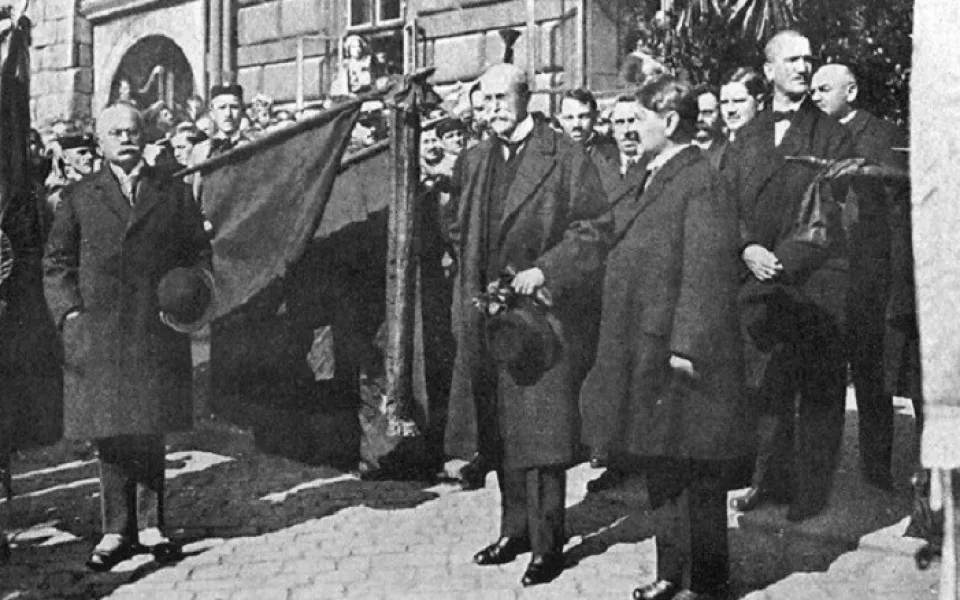 Do Plzně zavítal T.G. Masaryk také v roce 1921, reprofoto z knihy Plzeňané I. od vydavatelství Starý most