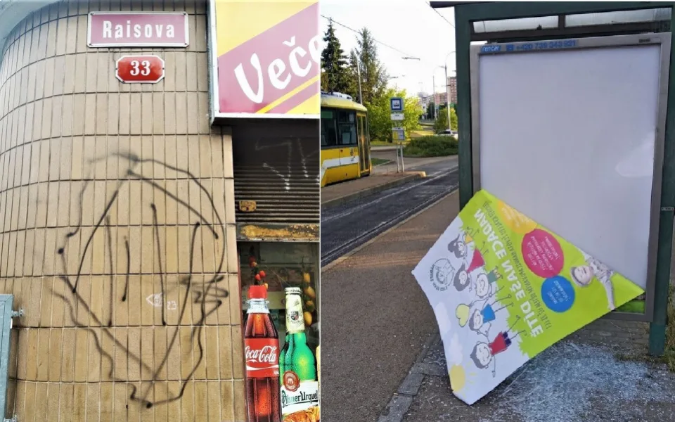 Oba vandaly krátce po činu zadržela městská policie