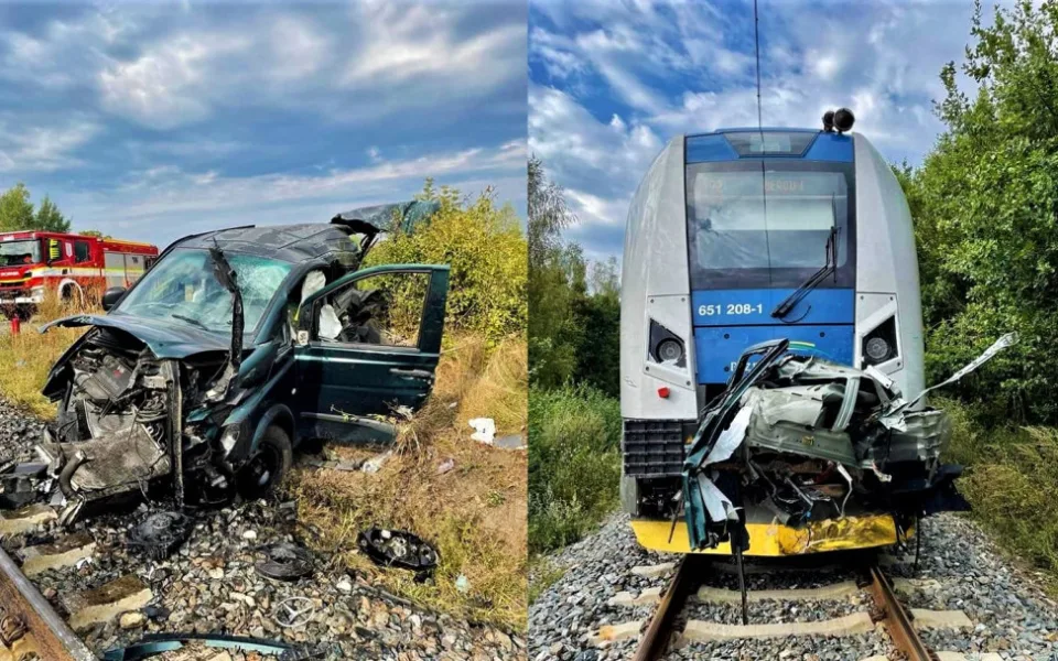 Při nehodě utrpěl řidič dodávky těžké zranění