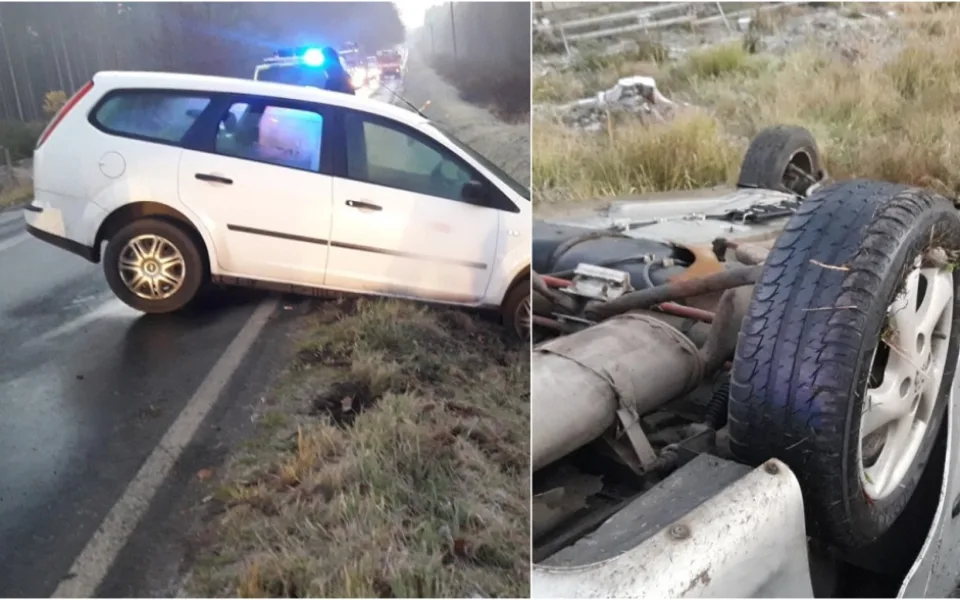 Namrzlá silnice potrápila řidiče, dvě nehody se odehrály jen pár desítek metrů od sebe