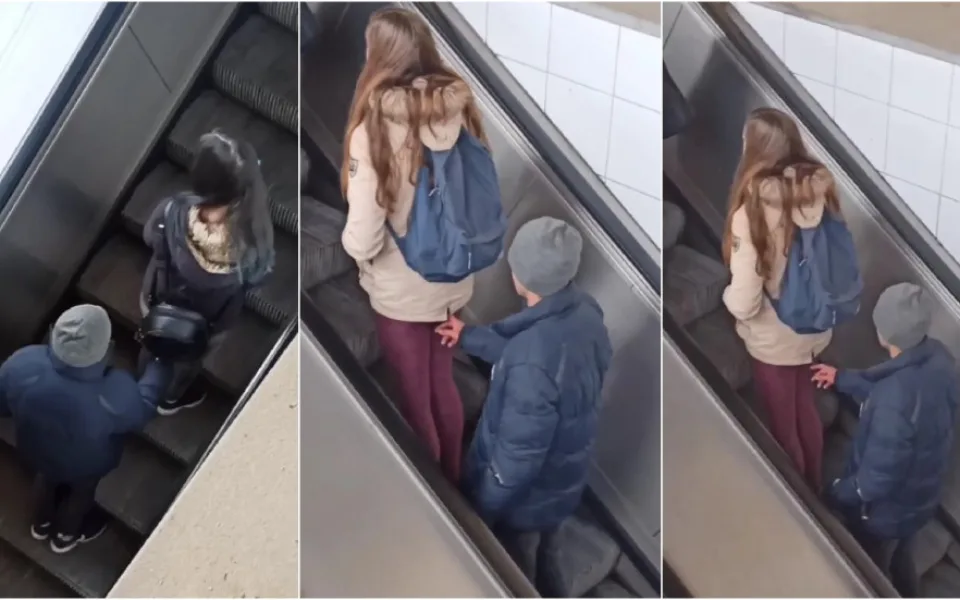 VIDEO: Zvrhlík na eskalátorech obtěžoval dívky, autoři záběrů vše sdíleli na internetu a na policii nešli
