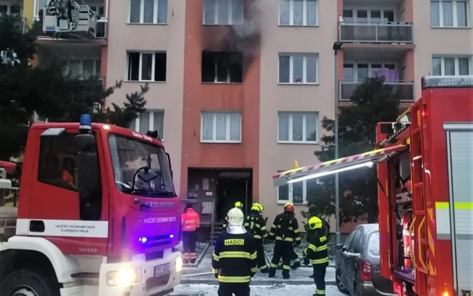 Požár domu v Dobřanech