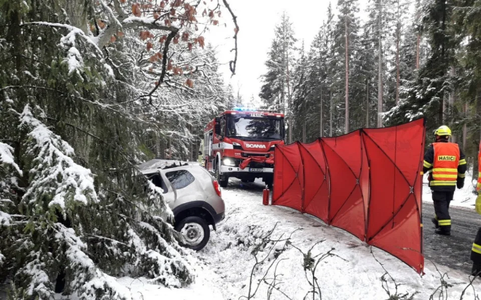 Starší řidič sjel ze silnice a narazil do stromu, zemřel na místě