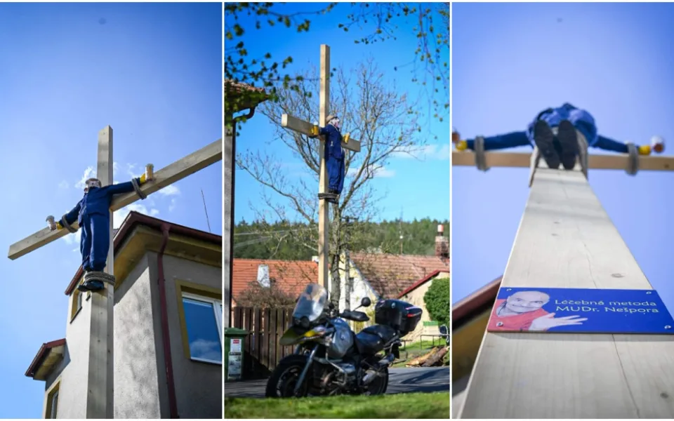 Tvůrci originálních májek opět nezklamali, tentokrát ukřižovali alkoholika