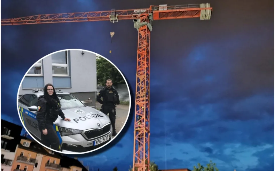 Nešťastný muž se chtěl zabít skokem ze čtyřicetimetrového jeřábu, policisté mu to rozmluvili
