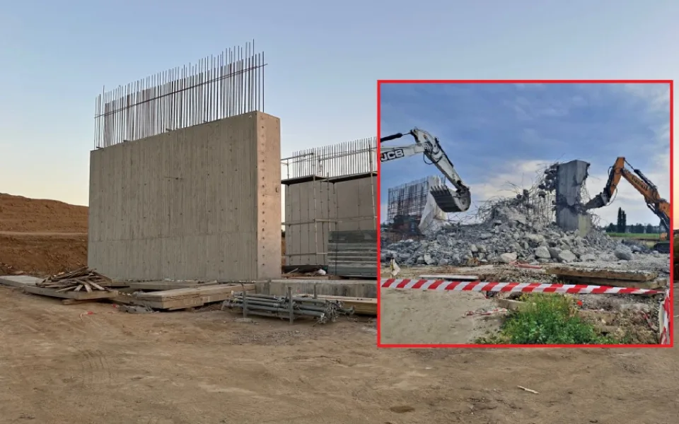 Nový obří mostní pilíř už vzniká na stavbě obchvatu. Ten původní musely bagry zlikvidovat kvůli lidské chybě