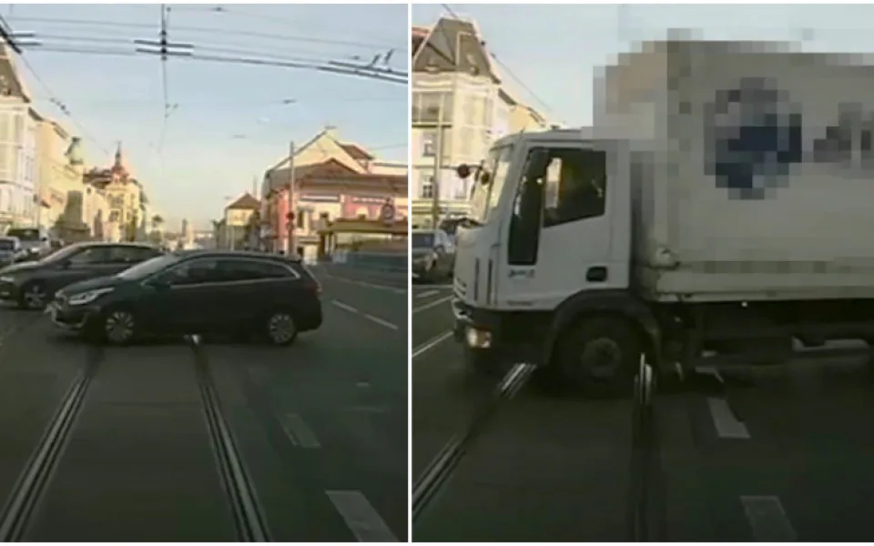VIDEO: Bezohlední řidiči ignorovali policejní vůz se zapnutými majáky